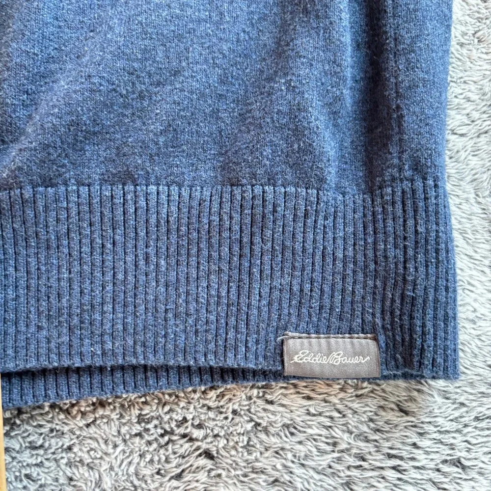 Eddie Bauer Mens V-Neck Sweater XL Tall‎ Merino Wool Blend Preppy Heritage 19574